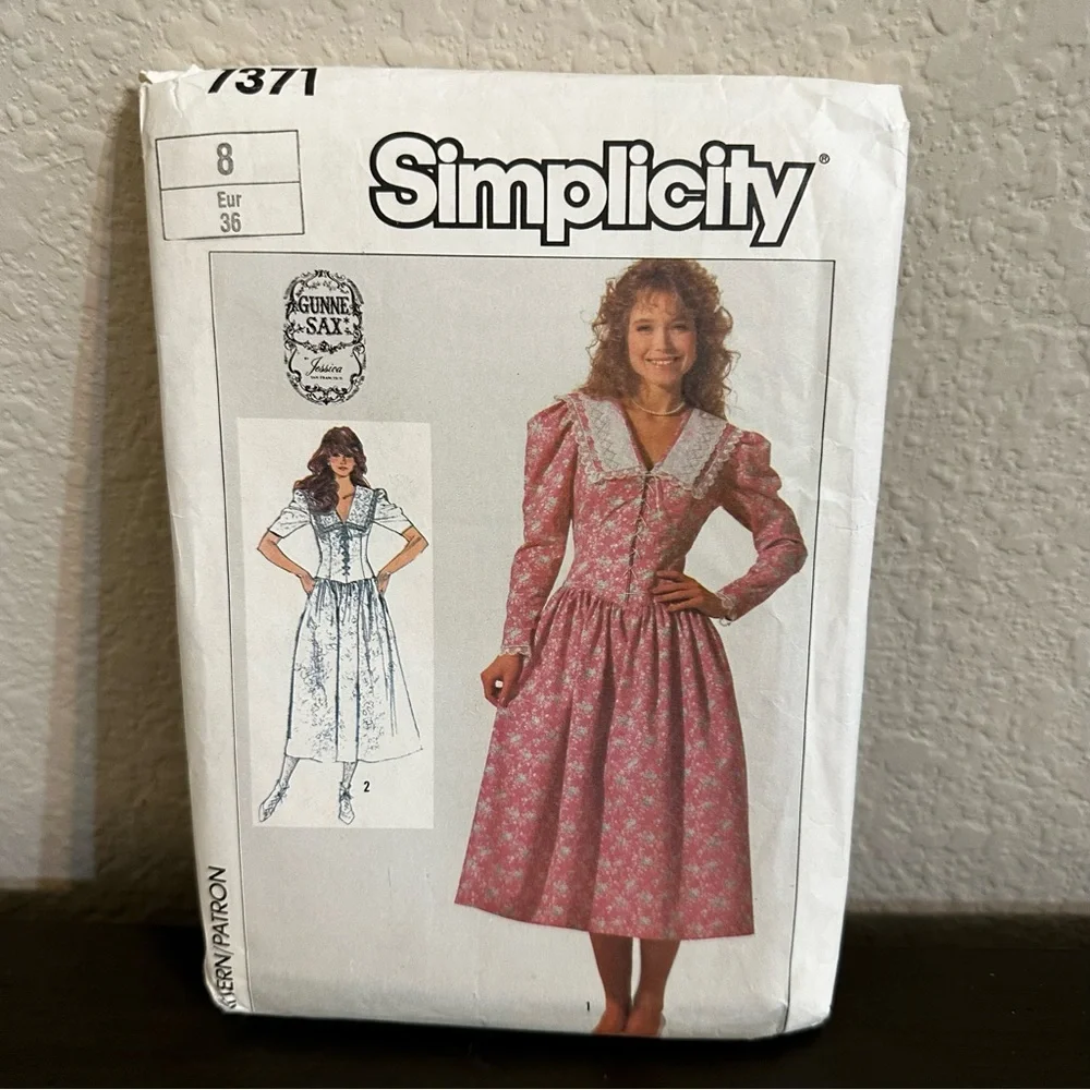 Vintage Gunne Sax Sewing Pattern Simplicity Dress Easy To Sew Floral 1986 80s